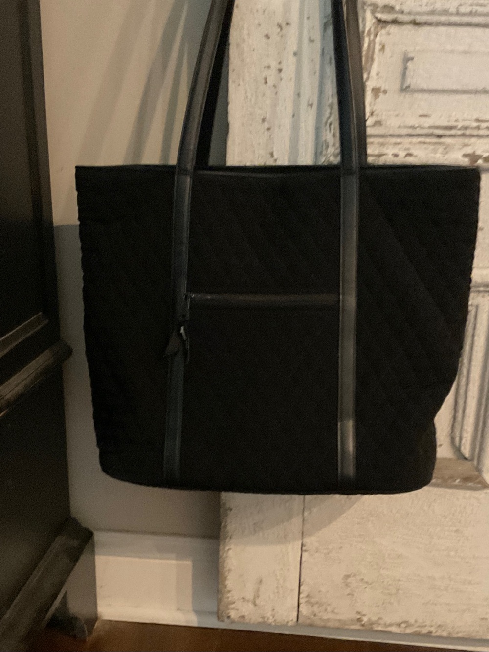 Vera Bradley large Black Quilted Tote with interior ”rose” pattern discontinued. - Picture 6 of 9